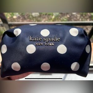 Kate Spade everything nylon puffy sunshine dot medium cosmetic bag in navy